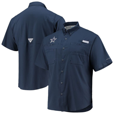 Columbia Navy Dallas Cowboys Tamiami Omni-shade Button-down Shirt