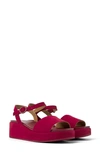 Camper Misia Platform Wedge Sandal In Burgundy