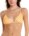 Caroline Constas Stacia Bikini Top In Yellow