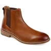 Thomas & Vine Corbin Wide Width Plain Toe Chelsea Boot In Brown