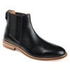 Thomas & Vine Men's Corbin Wide Width Plain Toe Chelsea Boot In Black