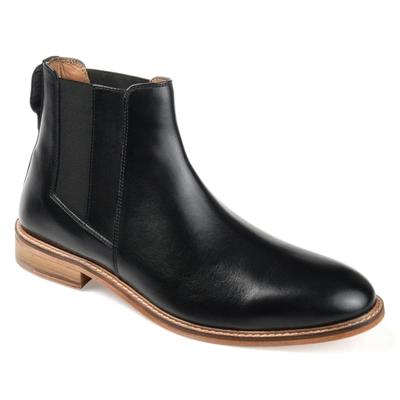 Thomas & Vine Men's Corbin Wide Width Plain Toe Chelsea Boot In Black