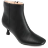 Journee Collection Women's Kelssa Wide Width Square Toe Kitten Heel Dress Booties In Black