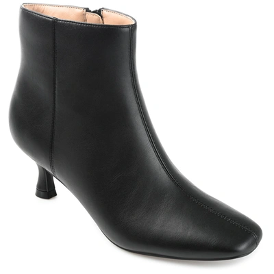 Journee Collection Women's Kelssa Wide Width Square Toe Kitten Heel Dress Booties In Black
