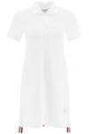 THOM BROWNE THOM BROWNE COTTON PIQUET POLO DRESS WITH TRICOLORED DETAIL