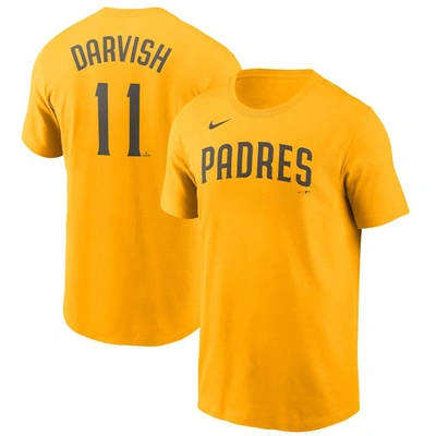 Nike Men's Yu Darvish Gold San Diego Padres Name Number T-shirt