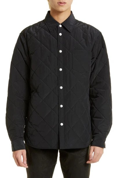 John Elliott Jupiter Oversize Diamond Quilted Nylon Overshirt In Black