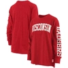 Pressbox Heathered Red Wisconsin Badgers Two-hit Canyon Long Sleeve T-shirt In Red