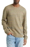 Apc Pull Andrew Space Dye Crewneck Sweater In Light Khaki