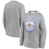 Fanatics Branded Heathered Gray Los Angeles Rams Jump Distribution Tri-blend Pullover Sweatshirt In Heather Gray