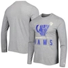 New Era Heathered Gray Los Angeles Rams Combine Authentic Red Zone Long Sleeve T-shirt In Heather Gray