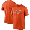 NIKE NIKE ORANGE CHICAGO BEARS LOGO ESSENTIAL LEGEND PERFORMANCE T-SHIRT