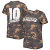 INDUSTRY RAG MAJESTIC THREADS JUSTIN HERBERT CAMO LOS ANGELES CHARGERS NAME & NUMBER V-NECK TRI-BLEND T-SHIRT