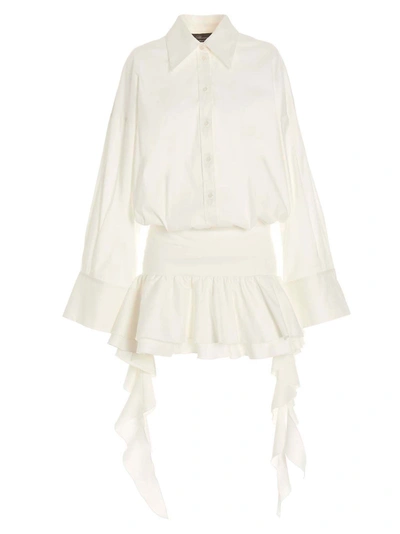 Blumarine Flounced Dress In White