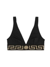 Versace Black Medusa Empire Triangle Bikini Top In Black