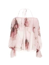 Blumarine Ruffled-trim Floral-print Blouse In Pink