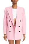 Isabel Marant Nevim Double-breasted Wool Blazer In Pink