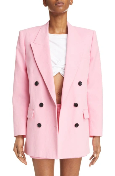 Isabel Marant Nevim Double-breasted Wool Blazer In Pink