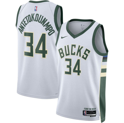 Nike Giannis Antetokounmpo Bucks Association Edition 2020  Nba Swingman Jersey In White