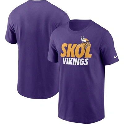 Nike Men's Minnesota Vikings Hometown Collection Skol T-shirt In Purple