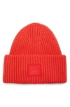 ACNE STUDIOS PANSY FACE PATCH RIB WOOL BEANIE