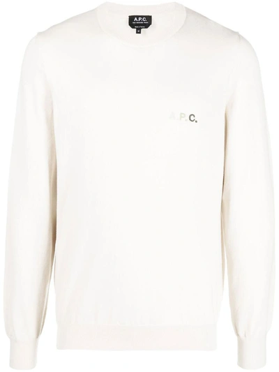 Apc Logo-embroidered Jumper In White