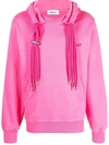 Ambush Multicord-drawstring Cotton Hoodie In Pink
