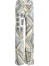 Etro Esme Patchwork Print High Waist Straight Leg Jeans In Grey