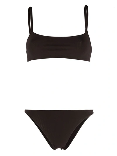 Lido Bustier-style Bikini Set In Brown