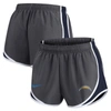 Nike Women's Dri-fit Logo Tempo (nfl Los Angeles Chargers) Shorts In Charcoal