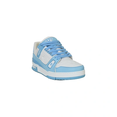 Pre-owned Louis Vuitton Lv Trainer Sneaker Sky Blue Us9