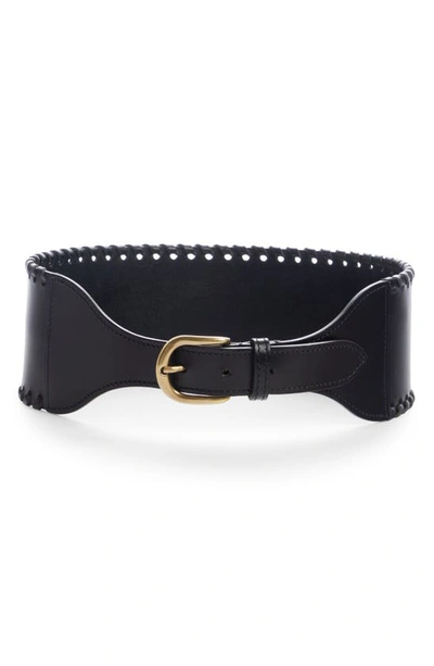 Isabel Marant Woma Leather Waist Belt In Black