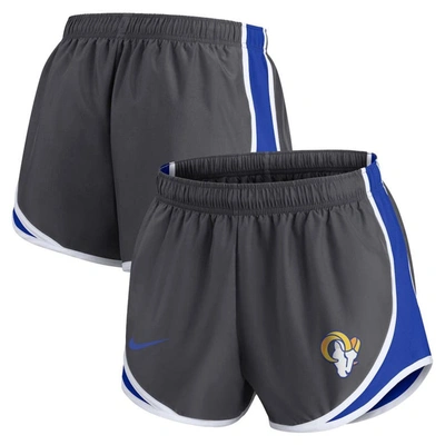 Nike Women's Dri-fit Logo Tempo (nfl Los Angeles Rams) Shorts In Grey