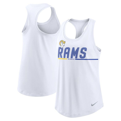 Nike White Los Angeles Rams Team Name City Tri-blend Racerback Tank Top