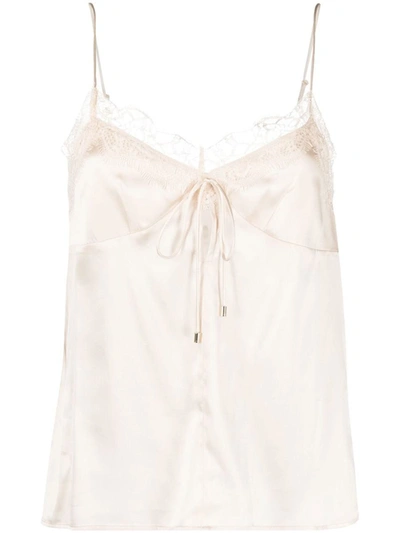 Pinko Tremante Lace-trim Camisole In Pink