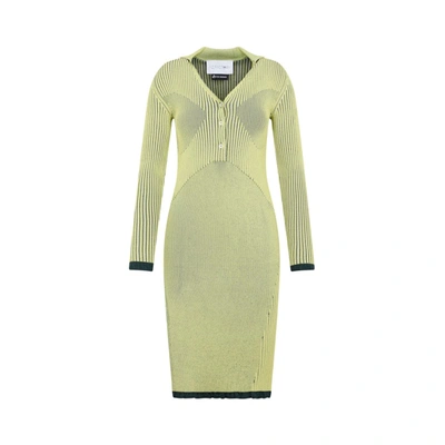 Az Factory X Ester Manas Ribbed-knit Midi Dress In Yel Yellow Grey