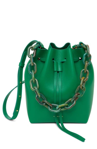 Mansur Gavriel Twist Drawstring Bucket Bag In Grass