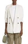 Brunello Cucinelli Double-breasted Blazer In C001 Ecru