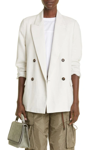 Brunello Cucinelli Double-breasted Blazer In C001 Ecru