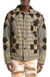 BODE NINE SQUARE PATCHWORK QUILTED COTTON JACKET
