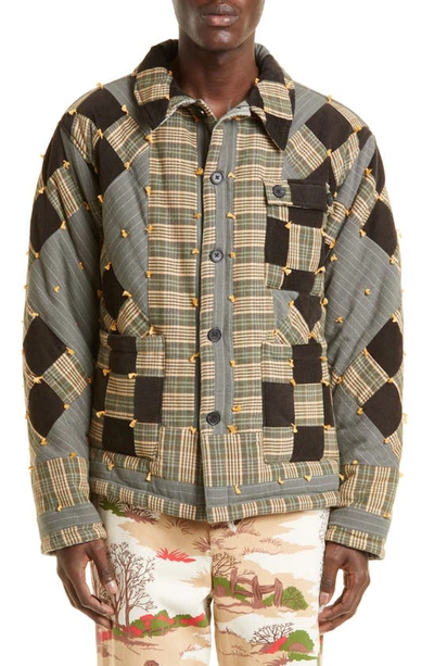 Bode Nine Square Patchwork Quilted Cotton Jacket In Multi Multi