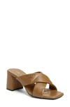 Prada Quilted Lambskin Crisscross Slide Sandals In Caramel