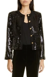 NILI LOTAN KATHERINE CROP SEQUIN JACKET