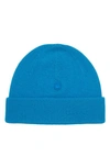 Acne Studios Face Patch Rib Wool Beanie In Sapphire Blue