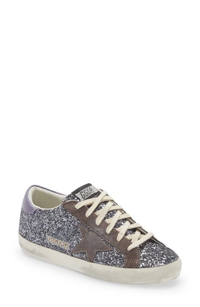 Golden Goose Super-star Glitter Sneakers In Silver