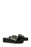 Tory Burch Slide Woven In Black Leather