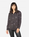 Lauren Moshi Sloane Mini Crystal Cross Bone Skulls In Onyx