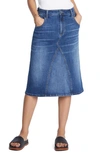 WASH LAB DENIM PIECED DENIM MIDI SKIRT