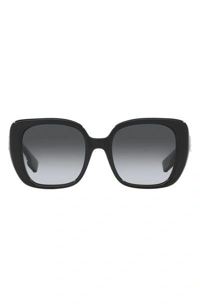 Burberry 52mm Polarized Square Sunglasses In Black