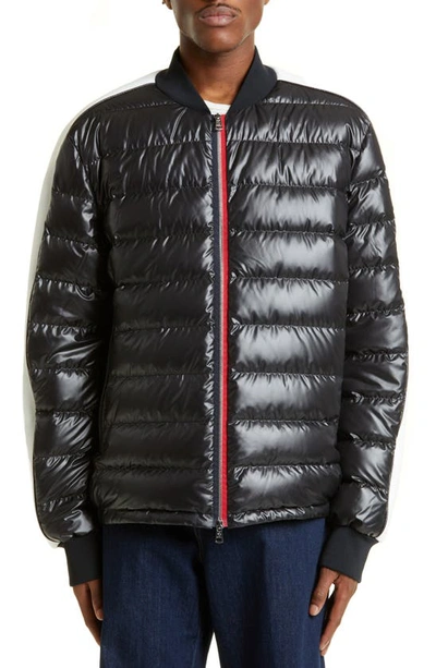 Moncler Arroux Feather Padded Bomber Jacket In Black